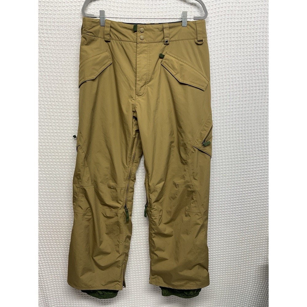 Burton Mens Medium Tan Snowboard Ski Pants Cargo Waterproof B11A Brown